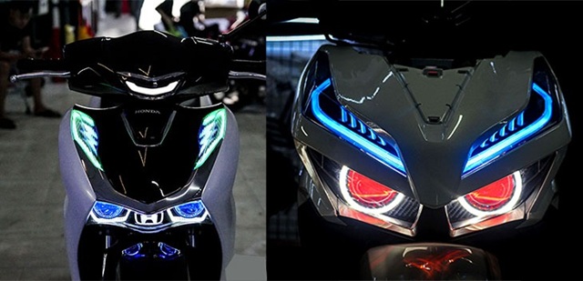 độ đèn led xe máy có bị phạt không