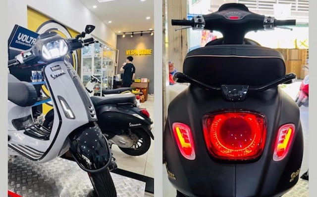độ đèn xe vespa